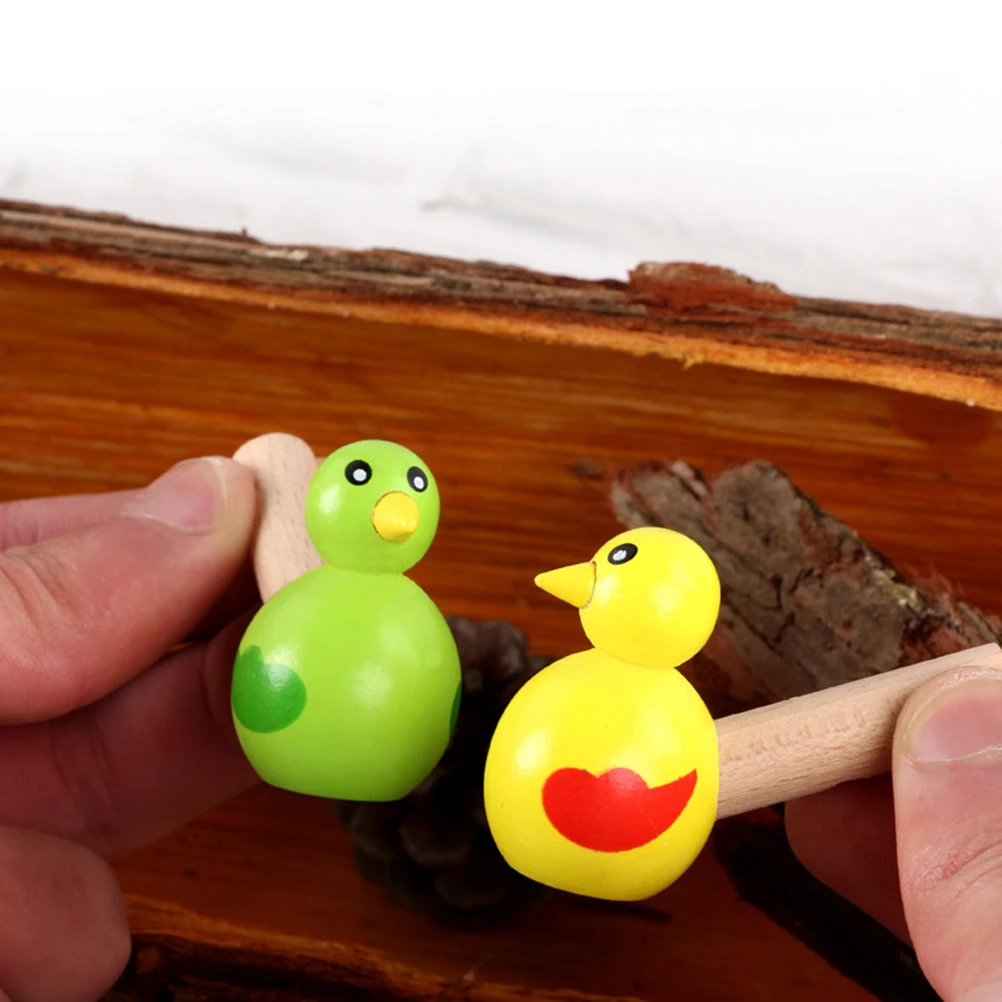 

15pcs Wooden Bird Whistles Cartoon Whistle Bird Shape Toy Kids Whistle Educational For Children Gift Random Color