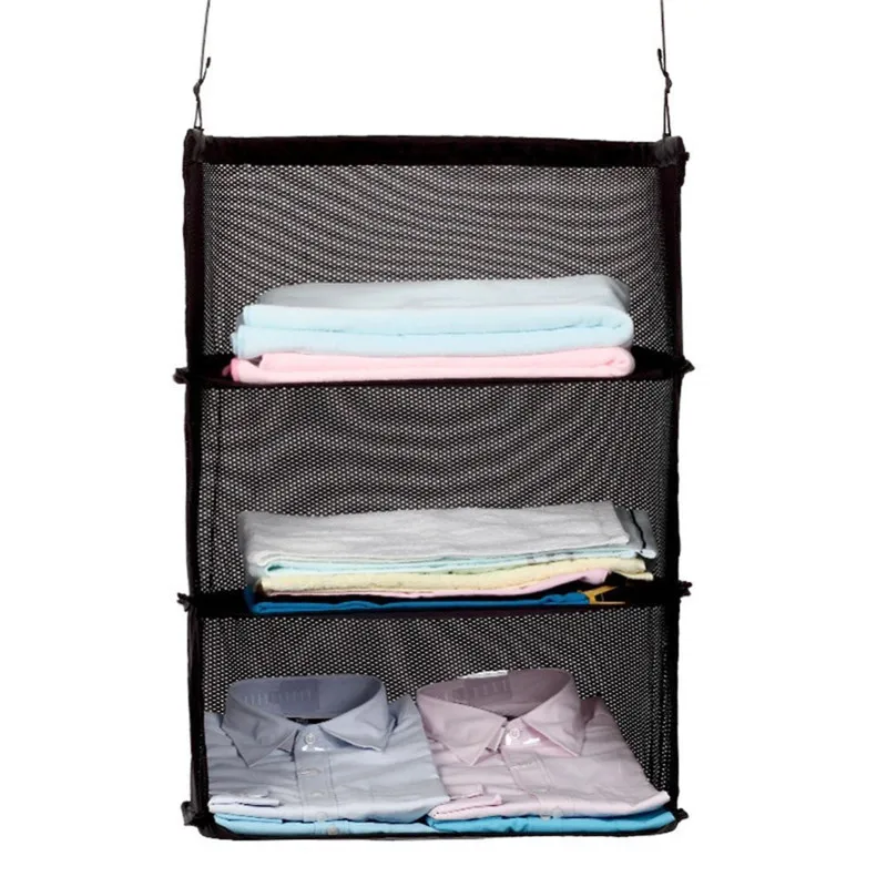 3 слоя Портативный дорожная сумка для хранения крючок подвешивания сетчатый
