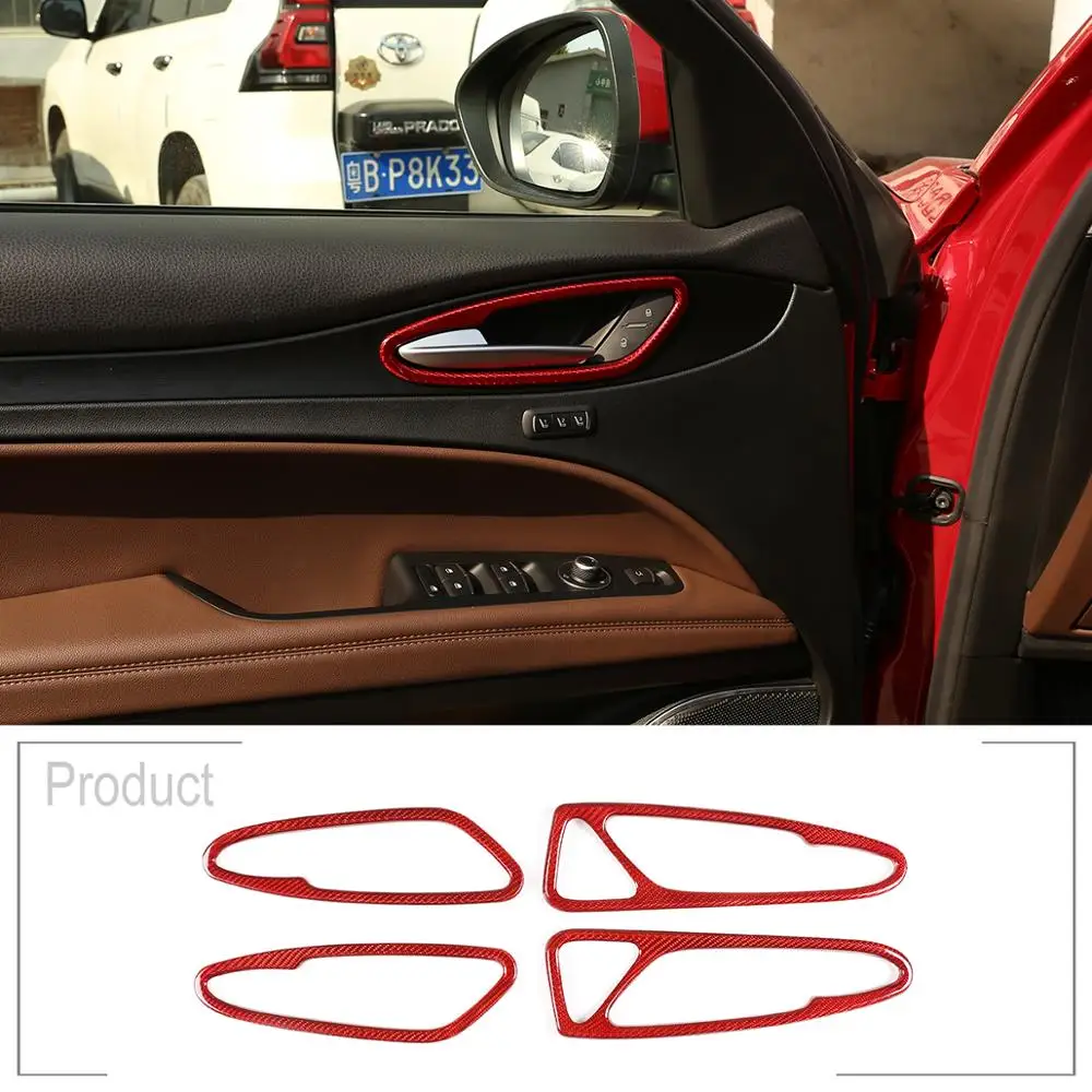 

For Alfa Romeo Giulia 2017 2018 2019 Car Interior Door Handle Frame Cover Trim