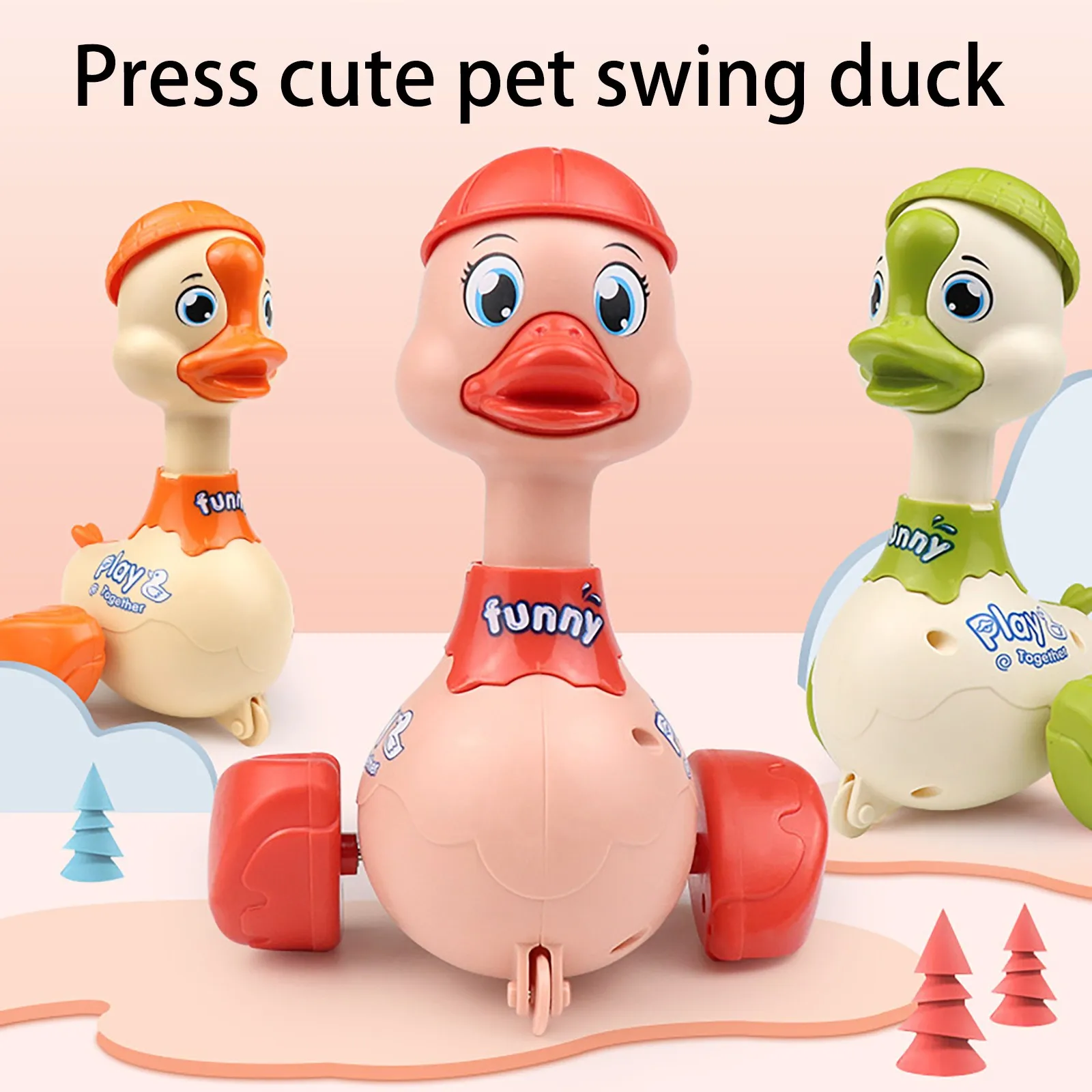 

Press Rattles, Swing Ducks, Cartoon Animals, Small Gifts, Crawling Children's Toys