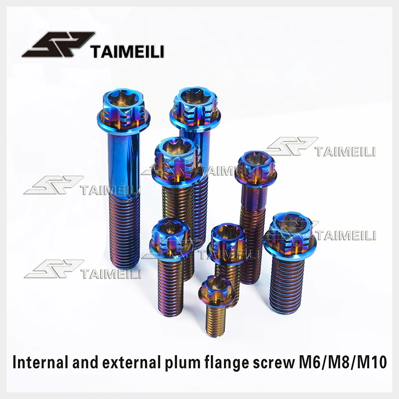 Титановый винт TAIMEILI с фланцевой головкой torx M6M8M10x15/2025/3035/40/55/60/70 мм шаг резьбы винта