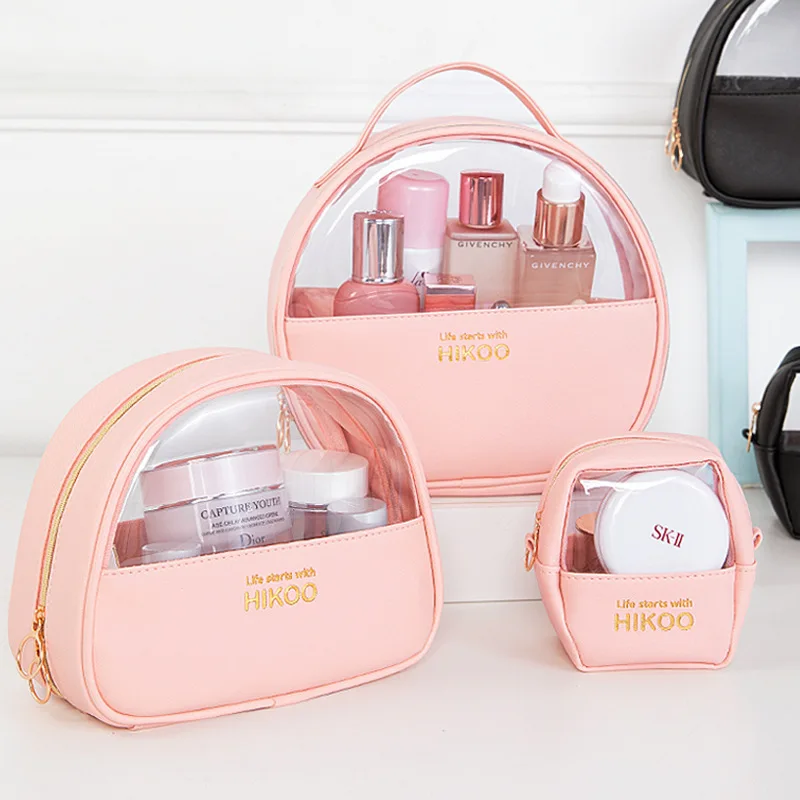 

Multifunctional Transparent Cosmetic Bag Large Capacity Ladies Cosmetic Storage Bag PU Leather Travel Cosmetic Bag Storage Bag