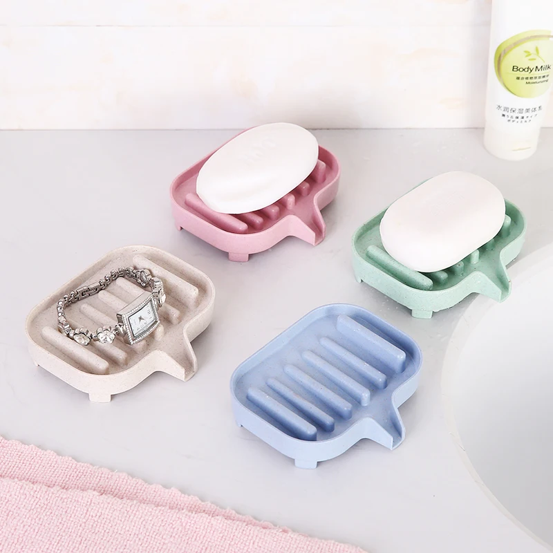 Plastic Soap Box Dish Storage Non slip Holder Toilet Draining Rack Bathroom Tray Container Portable | Дом и сад