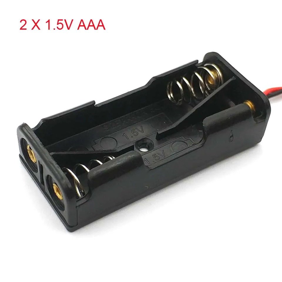 1 шт. 2 AAA 2X1 5 В черный пластиковый чехол для аккумулятора держатель батареи с