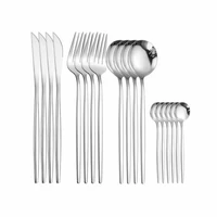 kitchen flatware set stainless steel cutlery set silver forks knives spoons cutlery set 16 pieces dinnerware sets dropshipping