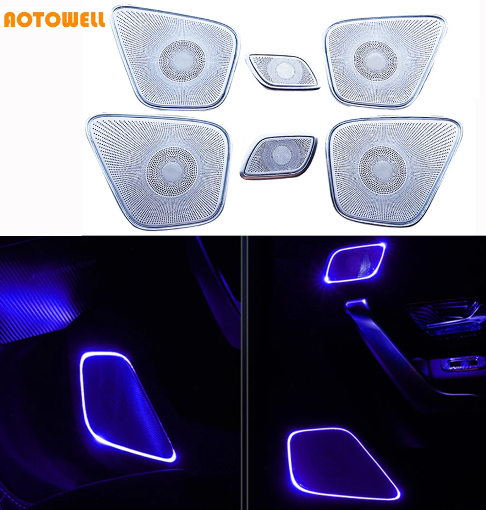 

Car door speaker cover for Mercedes Benz W177 64 colos inner left right door panel tweeter loudspeaker trump covers case trim