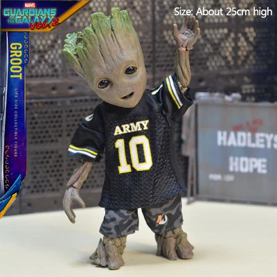 Black-Jersey-Groot Strongwell ежедневное платье Детская кукла Грут Cos дерево человек Милая модель игрушки Marvel стражи Грут фигурки Грут фигурка дети - Цвет: Black-Jersey-Groot