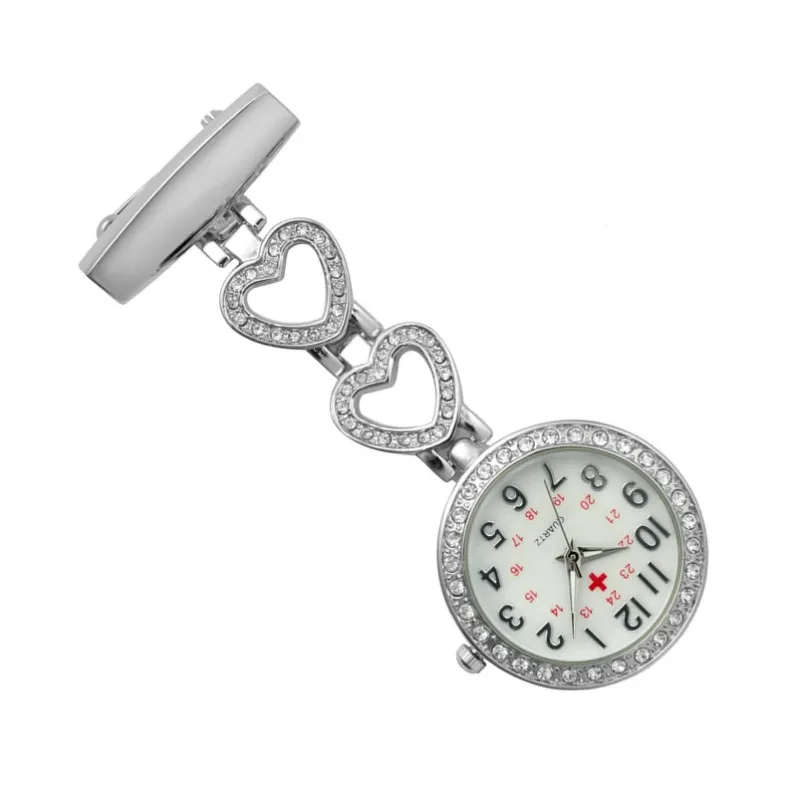 Часы наручные женские кварцевые с клипсой модные карманные подвеской в виде