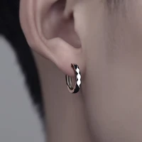 korea fashion gothic hoop earrings unisex punk rock copper men women ear pierced stud earrings hip hop trends jewelry