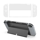 Прозрачный защитный чехол из ТПУ, прозрачная оболочка, задняя крышка, рамка, прозрачная защита для игровой консоли Nintendo Switch OLED