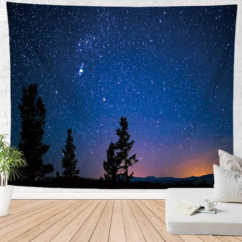 Настенный гобелен с изображением звездных звезд ночное небо полиэстер | Дом и сад