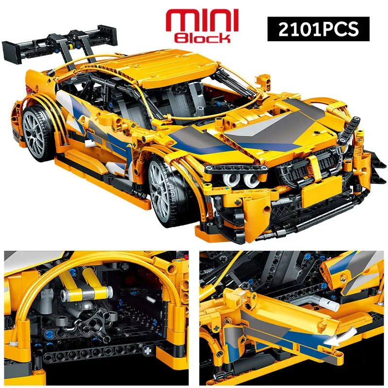 

City Classic High-tech Mechanical Sports Car Building Blocks Racing Vehicle DIY Mini Model Bricks Education Toys For Children