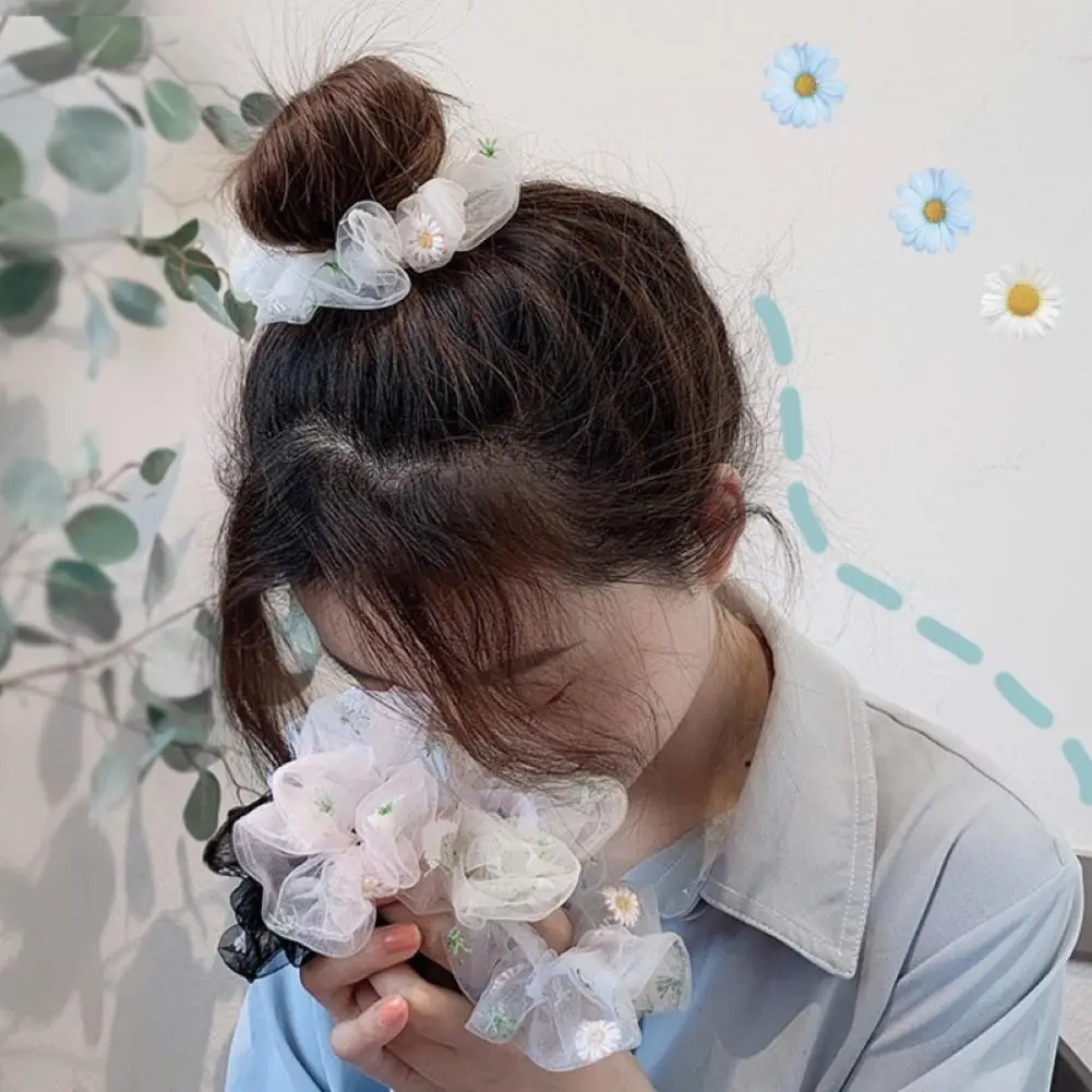 

Women Girls Marguerite Tulle Lace Elastic Scrunchie Hair Rope Ponytail Holder Accessory Scrunchie Hair Rope Ponytail Holder