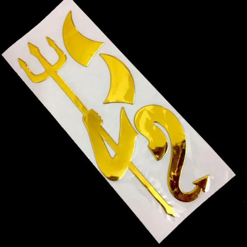 Автомобильная наклейка из ПВХ с маленьким дьяволом креативная модная Серебряная