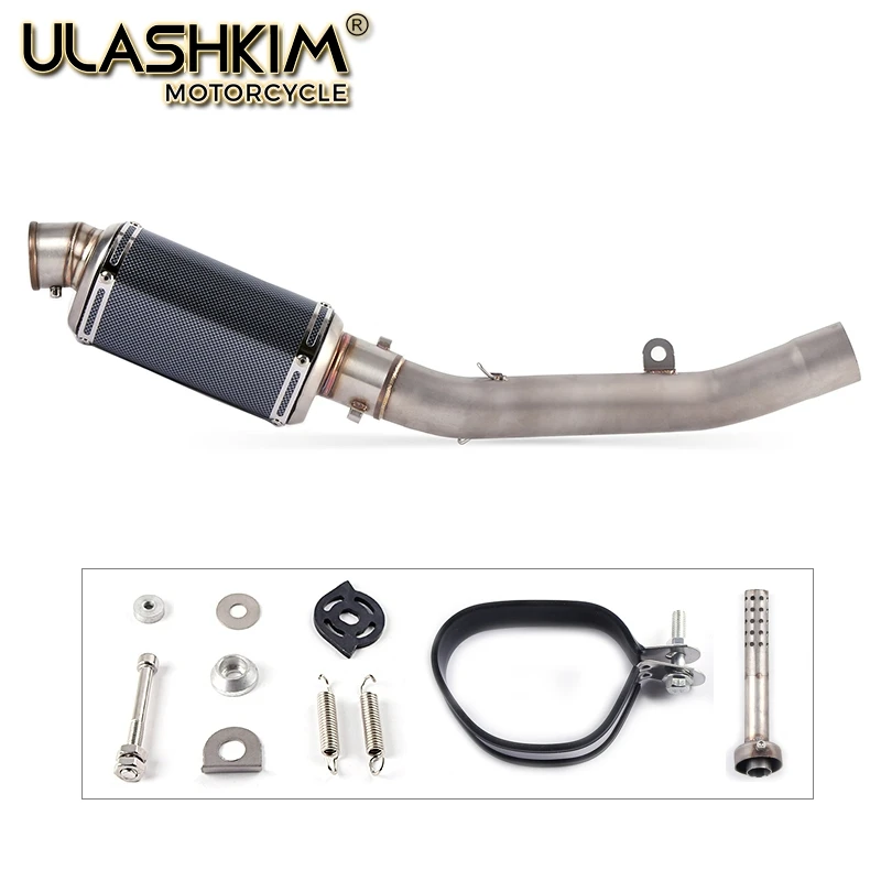 

Motorcycle Full System Exhaust Muffler Modified Middle Link Pipe Slip On For kawasaki Z800 2013 2014 2015 2016 Q