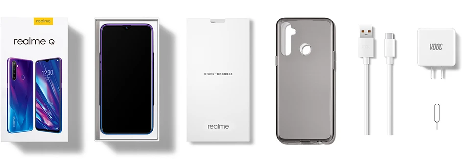 DHL Быстрая сотовый телефон Oppo Realme Q Snapdragon 712 Android 9,0 6," полный экран МП 5 камер 8 Гб ram 128B rom