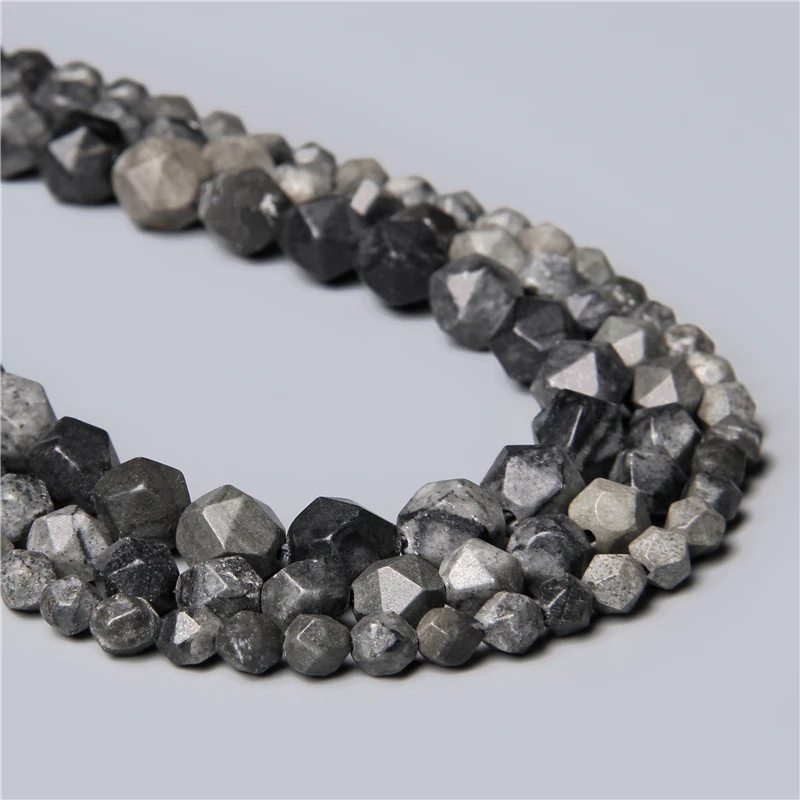 _ Большой граненый черный серый драгоценный камень Jaspers Spacers Beads Charm для изготовления ювелирных изделий DIY аксессуары для браслета оптом _ Большой граненый черный серый драгоценный камень Jaspers Spacers Beads Charm для изготовления ювелирных изделий DIY аксессуары для браслета оптом