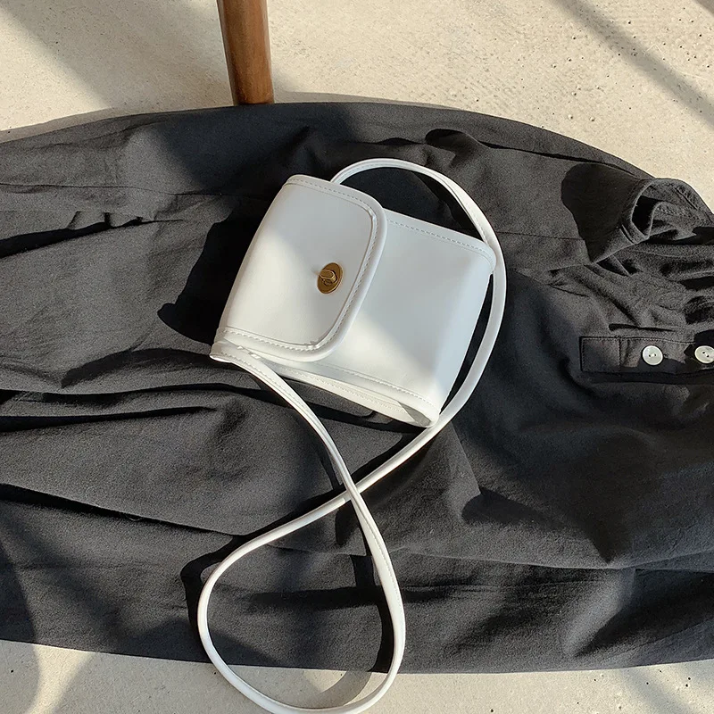 

Mobile Phone Bags Small Clutches Shoulder Bag PU Leather Women Handbag Black White Clutch Purse Handbag Flap Crossbody