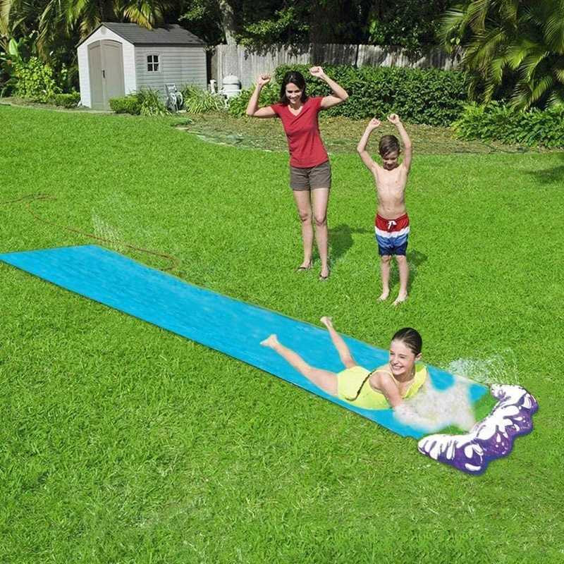 

Single Inflatable Water Slide with Water Sprayer Splash Landing Great Outdoor Summer Toy for Family Fun