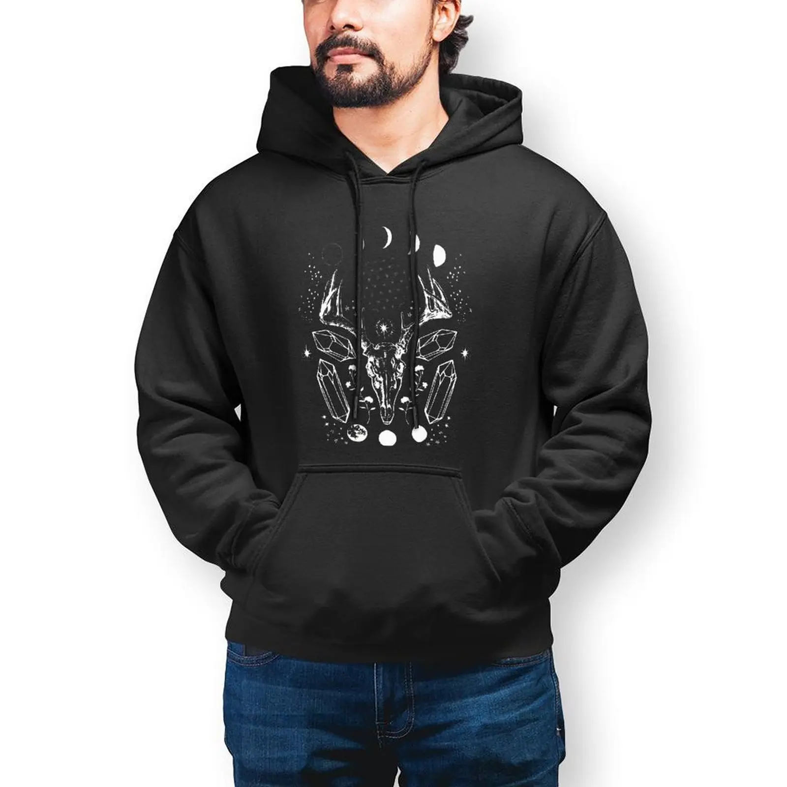 

Goat Hoodie Nice Long Length Cotton Hoodies Mens Winter Outdoor Pullover Hoodie XXXL