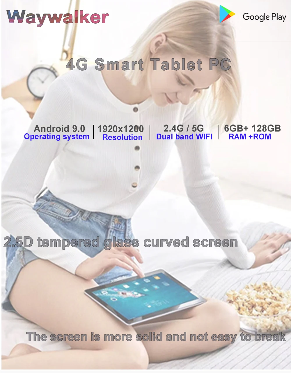 Android 9,0 планшетный ПК 10 дюймов ram 6GB rom 128GB 10 core 1920*1200 ips 2.5D закаленный экран 4G Телефонный звонок 5G планшеты с модулем Wi-Fi 10,1”