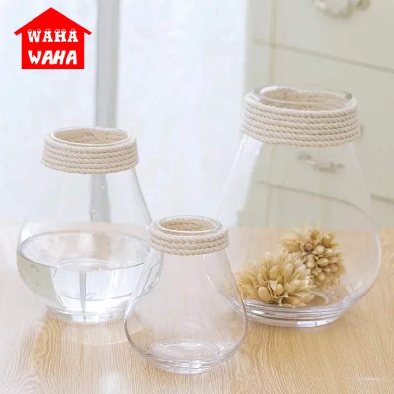 Прозрачная стеклянная ваза Гортензия набор цветов Настольная Ваза для дома