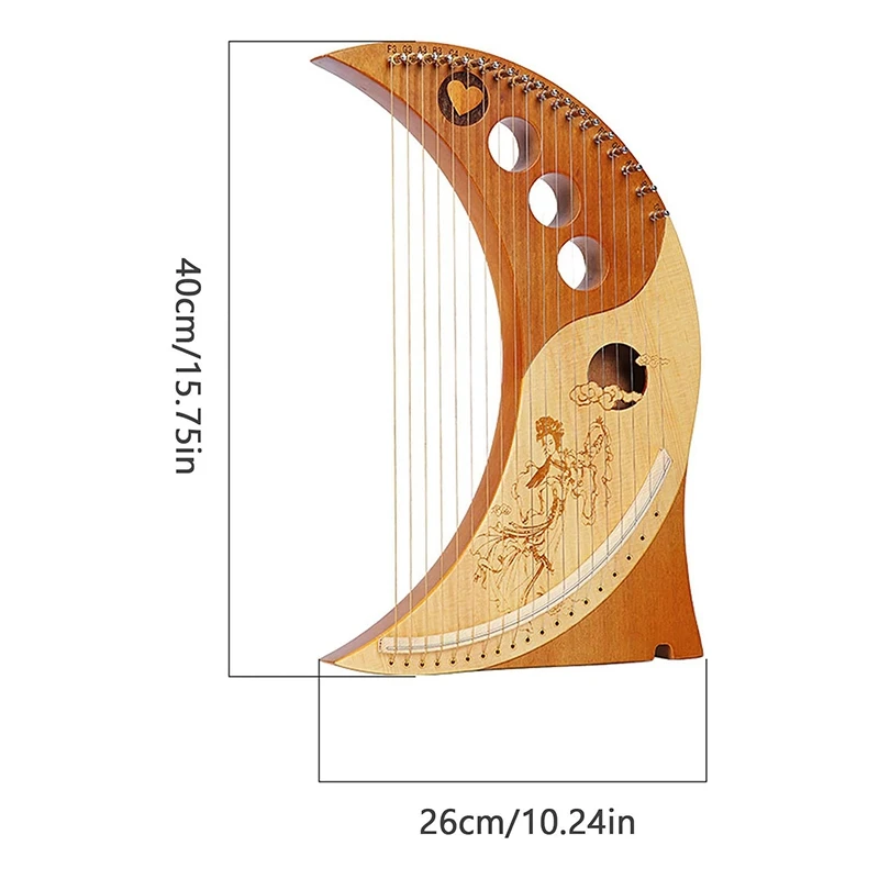 19 струн Lyre Harp lycore деревянная Луна s с кнопкой настройки для начинающих любителей
