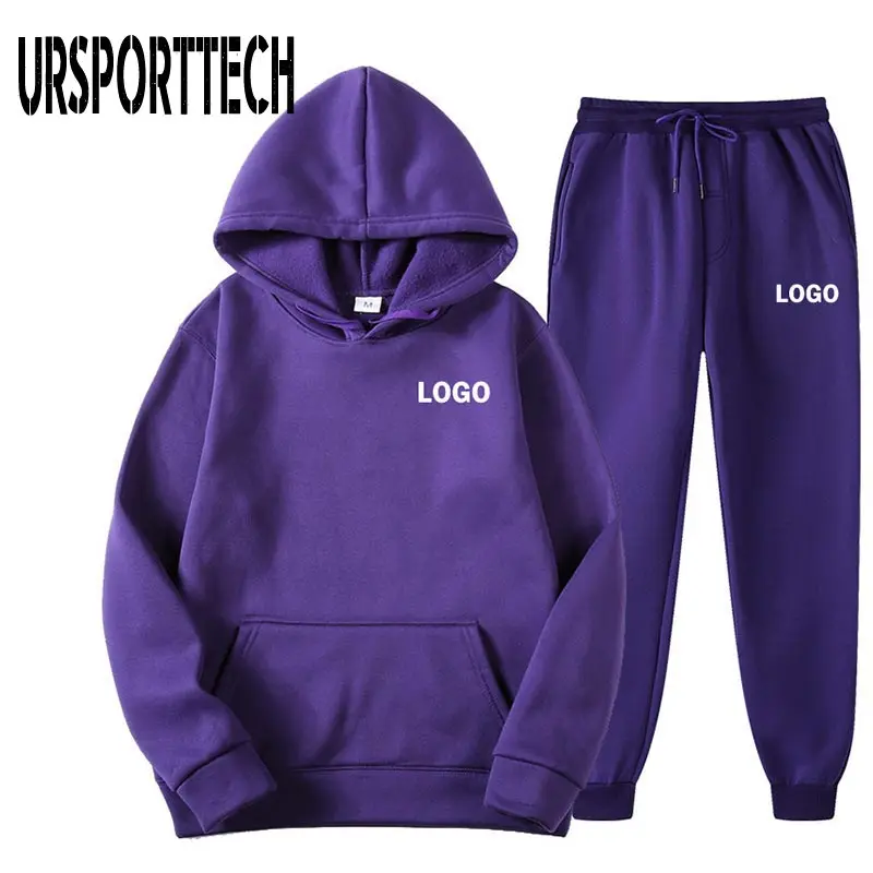 Customized Tracksuit Men Set Autumn Casual Men's Hoodies+Pants Two-Piece Print Your Own Design Tracksuit Trendy Sportswear Sets