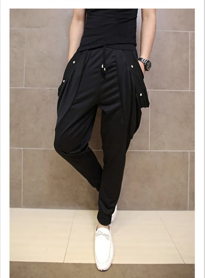 Мужские брюки Idopy в стиле панк готика уличный стиль черные штаны с заклепками