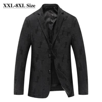 8xl 7xl 6xl mens blazer casual suit jacket office business dress plus size striped lattice fashion spring autumn coats clothes