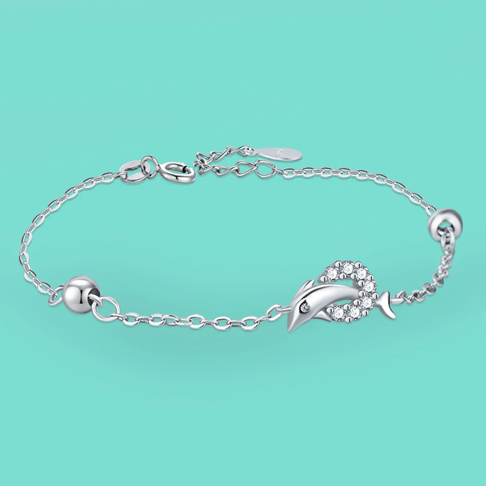 

Cute Dolphin Bracelet 925 Silver Chain Elegant Luxdy Women Trendy Romantic Bracelet Female Birthday Gift Fine Jewelry