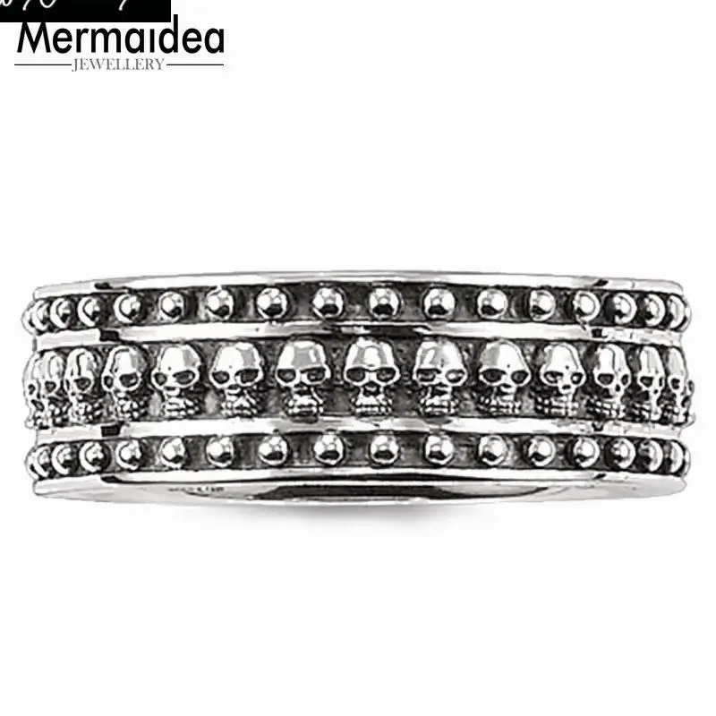 Кольцо с черепом посеребренное кольцо подарок для женщин и мужчин Заводская