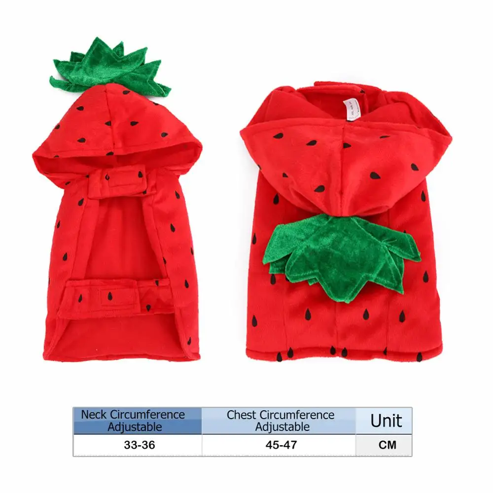 Одежда для кошек пальто домашних животных милая Клубничная хлопковая одежда