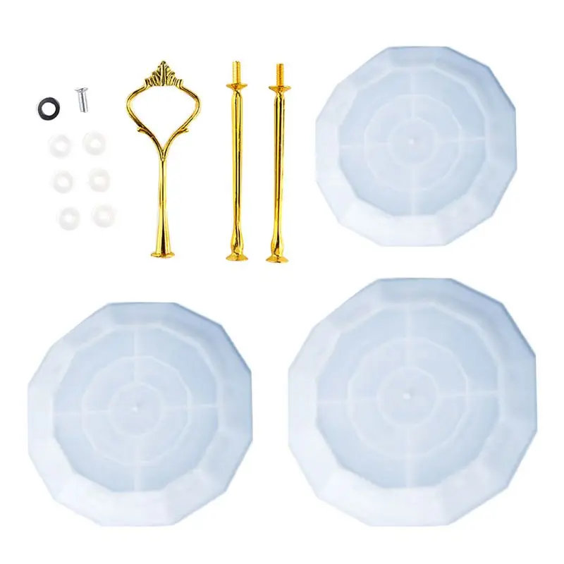 

1 Set Crystal Epoxy Resin Mold Three-layer Round 3D Fruit Tray Casting Silicone Mould DIY Crafts Ornaments Making Tools