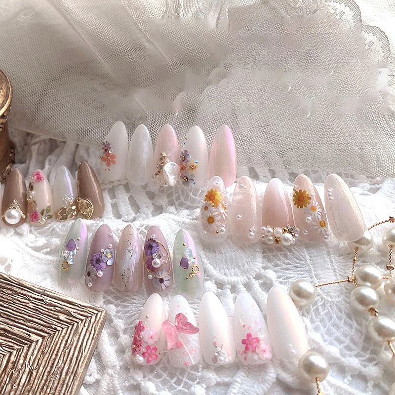Искусство ногтей разноцветные маленькие маргаритки розы ультратонкие патчи из