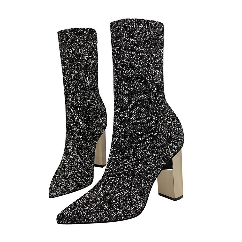 

Women's shoes, metal heels, pointed toe boots 3128-2