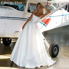 Современное свадебное платье с квадратным вырезом, атласное свадебное платье на бретелях-спагетти с поясом, белые шикарные платья невесты, женское платье