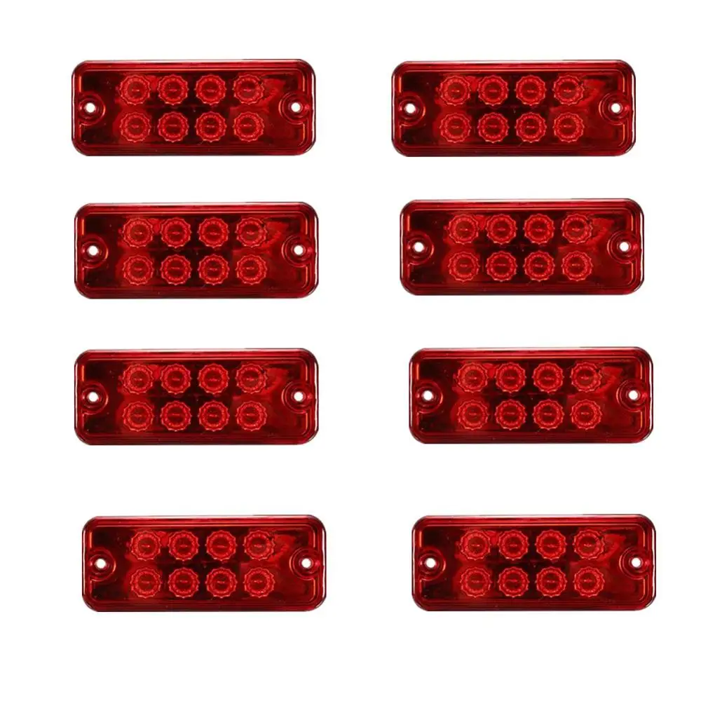 

8Pcs 12V/24V LED Truck Side Marker Indicator Light Turn Signal Lamp Auto Car Pickup Van Trailer Tail Brake Light Warning Lamp