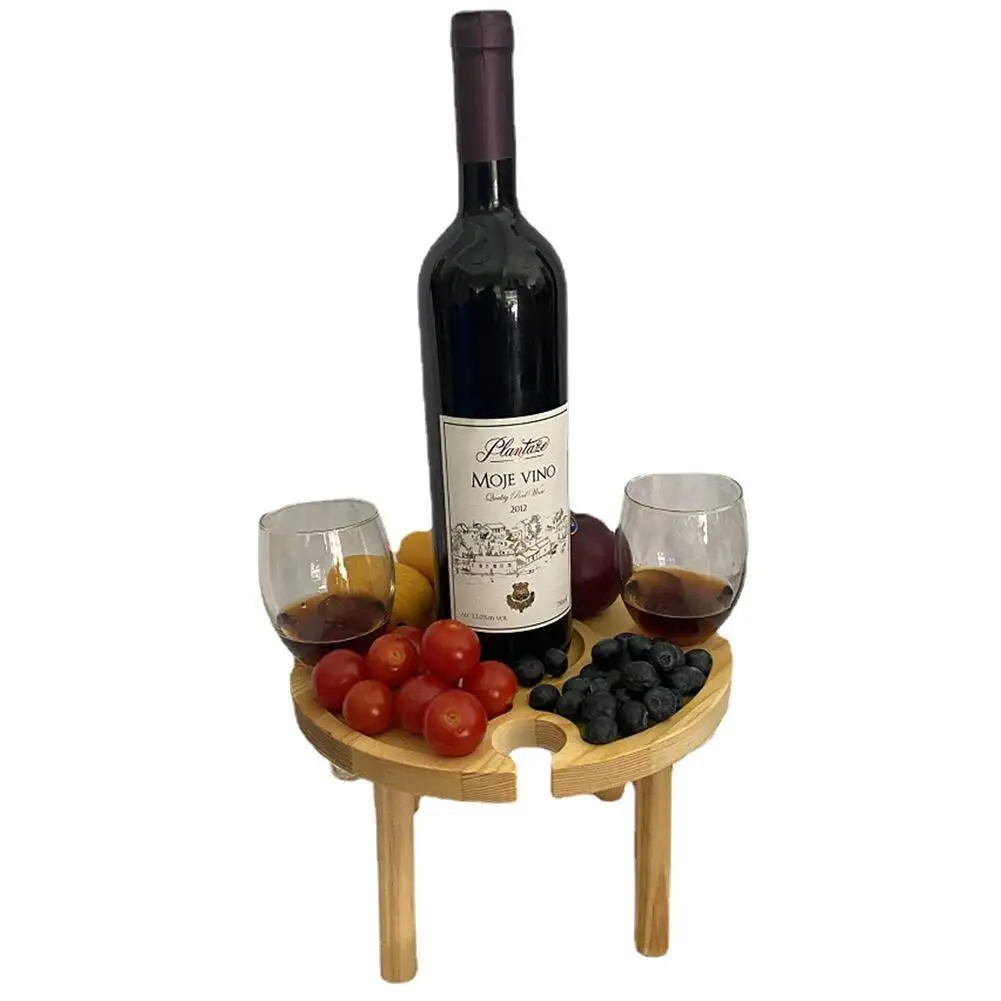 

Original Wooden Outdoor Tables Folding Picnic-table With Glass Holder 2 In 1 Wine Glass Rack Outdoor Wine Table Wood Table
