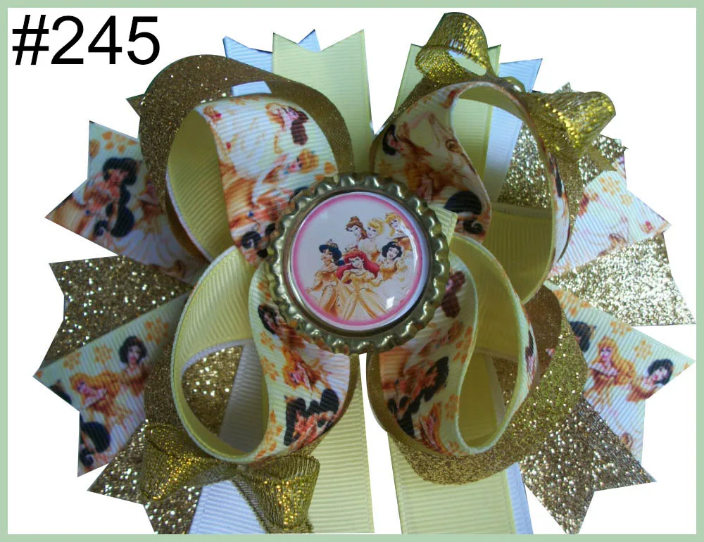 Новейшая 24 шт. 5,5 ''вдохновил бант волосы популярный персонаж бант для волос с подкладкой зажимы бутик для девочек заколки для волос в