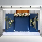 Свадебный Цветочный синий фон Декор баннер Свадебная сцена персонализированные фотографические фоны для фотостудии