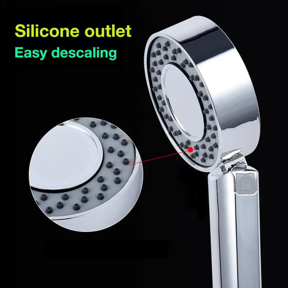 

High Pressure Shower Sprayer Plating Handheld Shower Spray Bath One Button Water Stop Nozzle Double-sided Water Shower Head