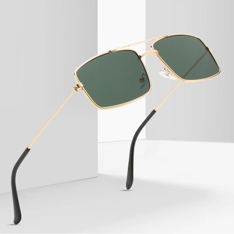 Retro Square Sunglasses Men Tony Stark Sun Glasses Luxury Brand Designer Steampunk Sunglasses Red Bl