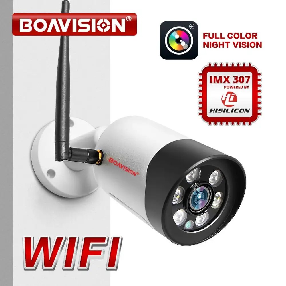 5MP Wi-Fi IP Камера 1080P безопасности Беспроводной Камера Напольный полный Цвет Ночное видение 2-полосная аудио пуля прожектор Камера ONVIF