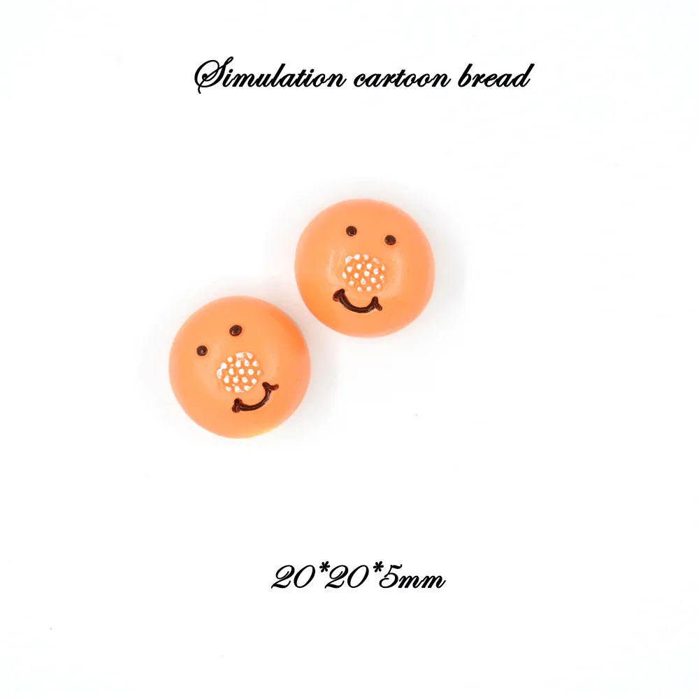 

20Pcs/lot Cartoon Fake Bread Flat back Resin Cabochon Simulation Food Fit Phone Decoration DIY Scrapbooking Accessories