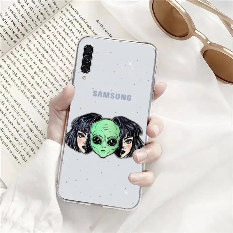 

Alien space cute cartoon Phone Case Transparent for Samsung A71 S9 10 20 HUAWEI p30 40 honor 10i 8x xiaomi note 8 Pro 10t 11