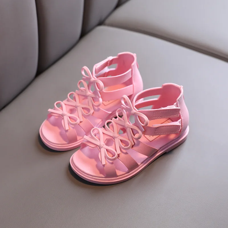 Сандалии-гладиаторы для девочек мягкая пляжная обувь принцесс модные летние