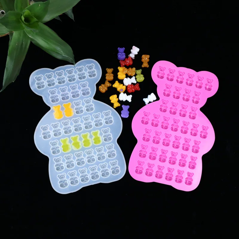 

NOT AS LONG diy Mirror Gummy Bear Gummy Bear Crystal Epoxy Mold Baking Cake Dessert Bear Shaped Ice Cube Home Baking Crafts