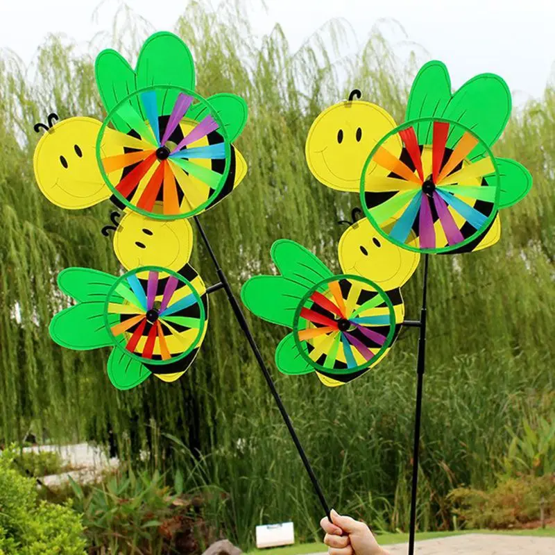 

3D Large Cute Animal Bee Windmill Wind Spinner Whirligig Yard Garden Decor Outdoor Classical Toys XX9E