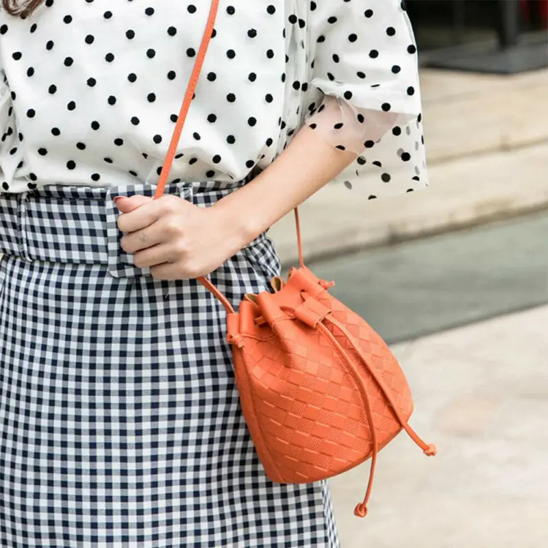 

Fashion Women Shoulder Bag Barrel-shaped Solid Color Shoulder Bag Handbags PU Leather Crossbody Purse Tote